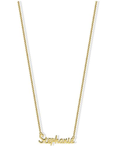 Argento Vivo 18k Over Silver Stephanie Script Necklace - Metallic