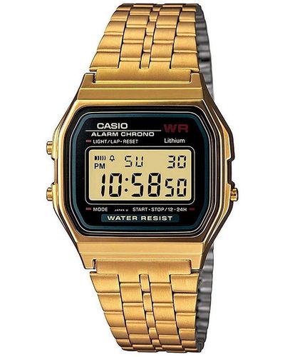 G-Shock Men's Digital Vintage Gold-tone Stainless Steel Bracelet Watch 34mm A159wgea-1mv - Metallic