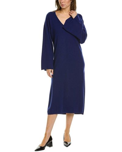Twin Set Bell-sleeve Wool & Cashmere-blend Sweaterdress - Blue