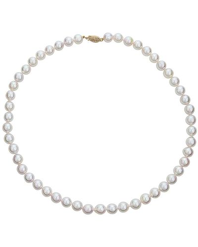 Belpearl 14k 8.5-8mm Akoya Pearl Necklace - Natural