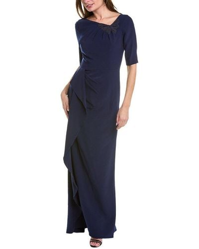 Teri Jon Bead Embellished Gown - Blue