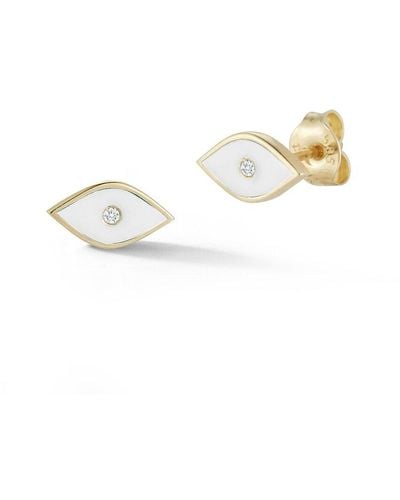 Ember Fine Jewelry 14k 0.02 Ct. Tw. Diamond Evil Eye Earrings - White
