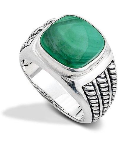 Samuel B. Silver 10.60 Ct. Tw. Malachite Ring - Green