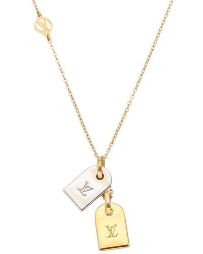 Louis Vuitton Upside Down LV Pendant Necklace - Brass Pendant Necklace,  Necklaces - LOU723081