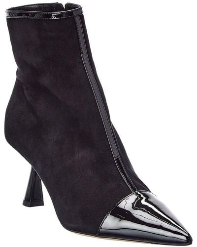 Jimmy Choo Kix/z 65 Suede & Patent Bootie - Black