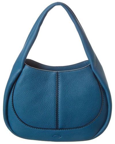 Tod's Logo Leather Tote - Blue
