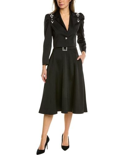 BURRYCO 2pc Cropped Blazer & Midi Skirt Set - Black