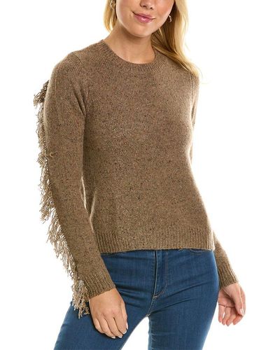 Autumn Cashmere Fringed Cashmere Sweater - Brown