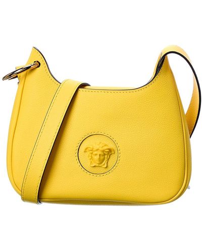 Versace La Medusa Small Leather Hobo Bag - Yellow