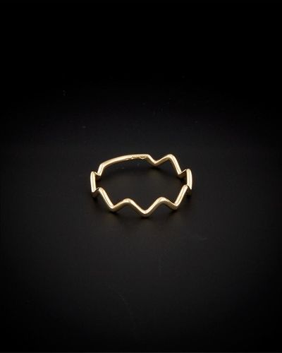 Italian Gold 14k Zigzag Ring - Black