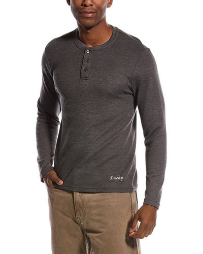 Lucky Brand Thermal Crew Henley - Gray