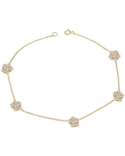 Ariana Rabbani 14k 0.18 Ct. Tw. Diamond Flower Bracelet - Natural