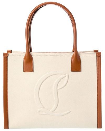 Christian Louboutin By My Side Large Canvas & Leather Tote - Natural