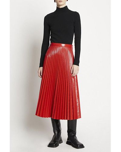 Proenza Schouler Lacquered Canvas Pleated Midi Skirt