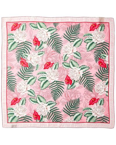 Gucci Hawaiian Print Silk Scarf - Pink