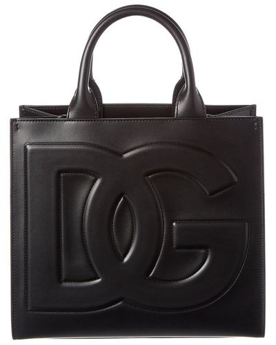 Dolce & Gabbana Dg Logo Leather Tote - Black