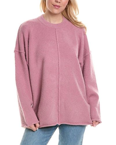 ENA PELLY Amira Boucle Wool & Mohair-blend Top - Pink