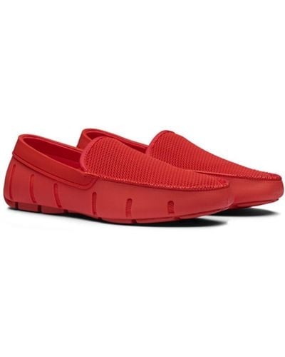 Swims Large Hole Knit Loafer - Red