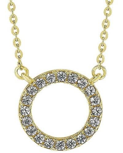 Suzy Levian 14k 0.25 Ct. Tw. Diamond Circle Necklace - Metallic