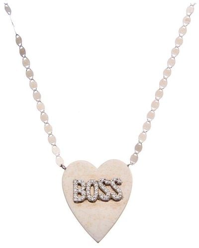 Lana Jewelry 14k 0.09 Ct. Tw. Diamond Boss Heart Necklace - Metallic