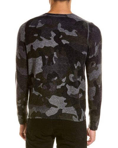 Autumn Cashmere Inked Camo Wool & Cashmere-blend Crewneck Sweater - Black