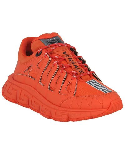 Versace Trigreca Leather Sneaker - Orange