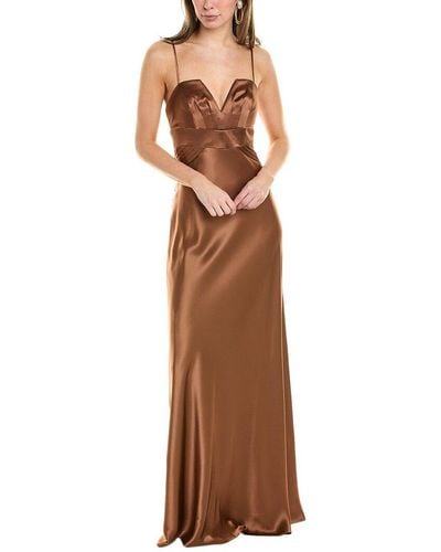 Issue New York Pleated Gown - Brown