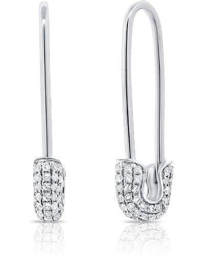 Sabrina Designs 14k 0.43 Ct. Tw. Diamond Safety Pin Earrings - White
