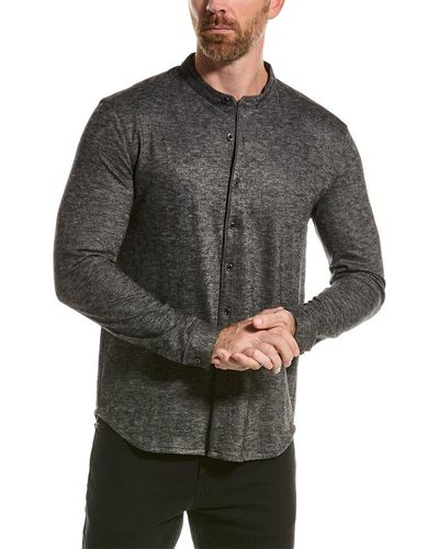 John Varvatos Fulton Regular Fit Wool-blend Shirt - Gray
