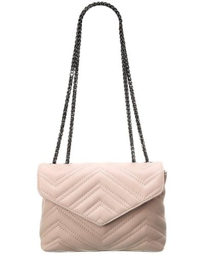 Italian Leather Shoulder Bag - Pink