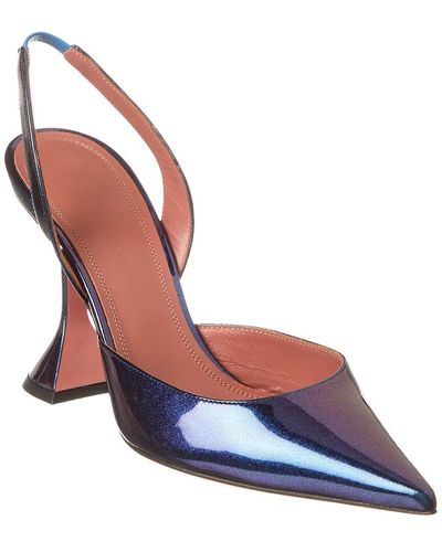 AMINA MUADDI Holli 95 Patent Slingback Pump - Blue