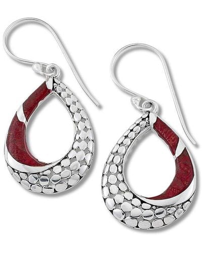 Samuel B. Silver Coral Drop Earrings - Metallic