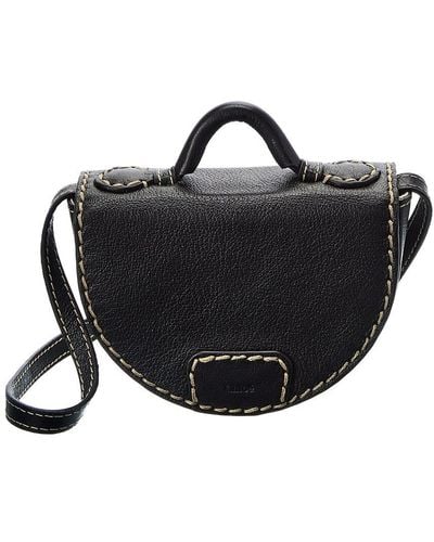 Chloé Edith Nano Leather Saddle Bag - Black