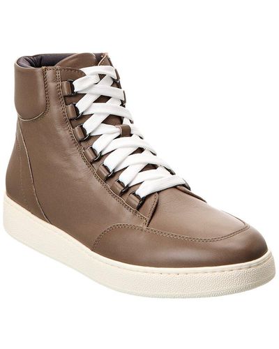 Aquatalia Pete Weatherproof Leather Sneaker - Brown