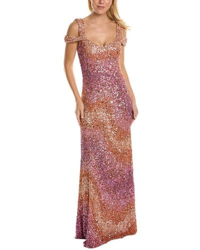 THEIA Beaded Gown - Red