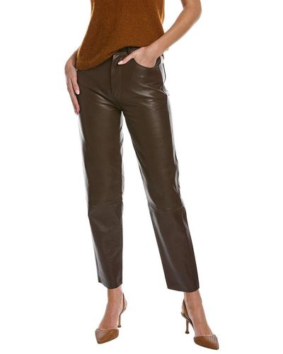 Lamarque Adeline Leather Pant - Brown