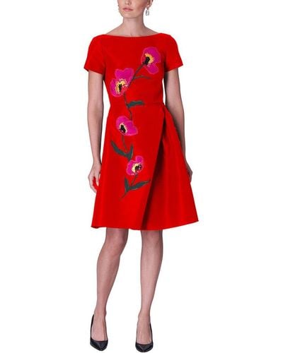 Carolina Herrera Silk A-line Dress - Red