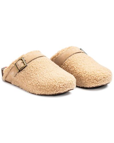 Johnny Was Mono Sherpa & Suede Mule - Natural