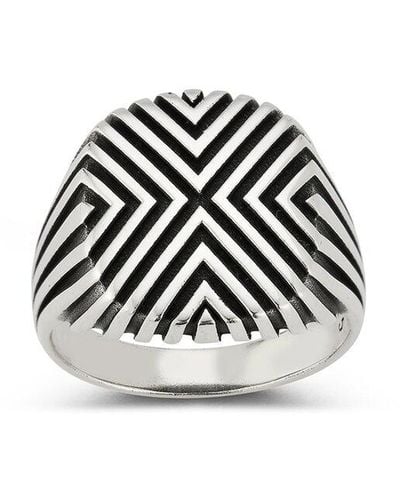 YIELD OF MEN Yield Of Silver Signet Ring - White