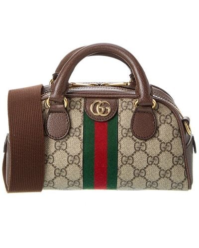 Gucci Ophidia Mini GG Supreme Canvas & Leather Shoulder Bag - Brown