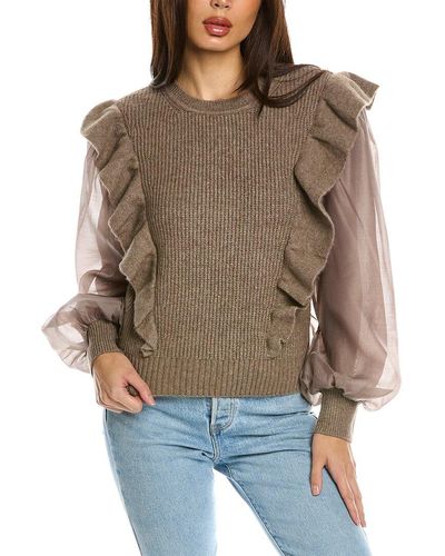 Design History Mixed Media Sweater - Brown