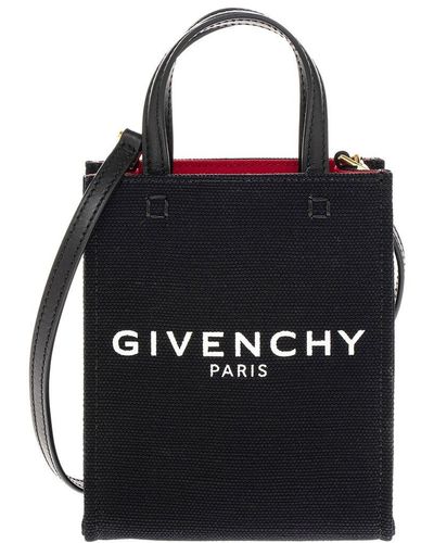 Givenchy Mini G-tote Canvas & Leather Shoulder Bag - Black