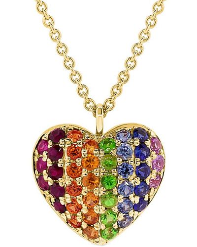 Sabrina Designs 14k 0.49 Ct. Tw. Sapphire Heart Necklace - White