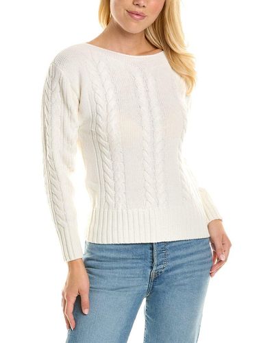 Carolina Herrera Boatneck Wool Sweater - White