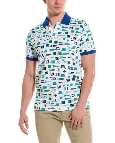 Brooks Brothers Nautical Print Slim Fit Polo Shirt - Blue