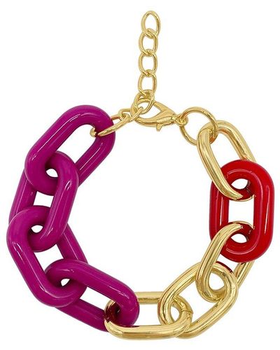 Adornia 14k Plated Oversized Link Bracelet - Pink