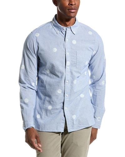 Alex Mill Blockprinted Dot Shirt - Blue
