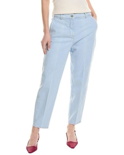 Peserico Light Wash Relaxed Straight Jean - Blue