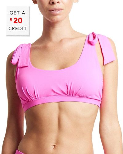 Hanky Panky Swim Scoop Bikini Top With $20 Credit - Pink