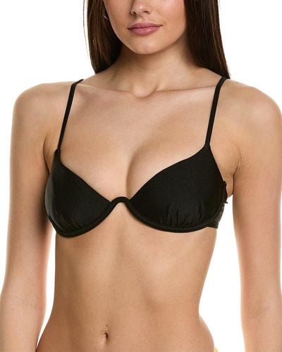 Jonathan Simkhai Aspen Satin Bikini Top - Black